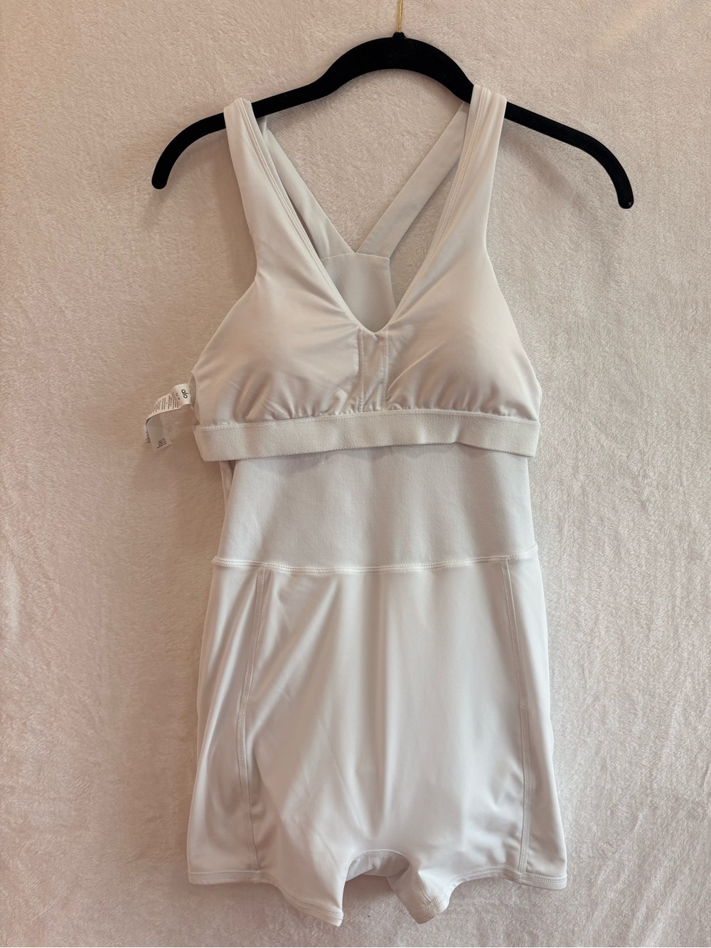 Alo Yoga White Tennis Dress Romper Built In Shorts Shelf Bra Women's Small - Picture 9 of 14